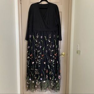 Floral Tulle Stretch Dress